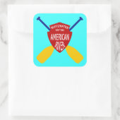 American River Whitewater Rafting Vierkante Sticker (Tas)