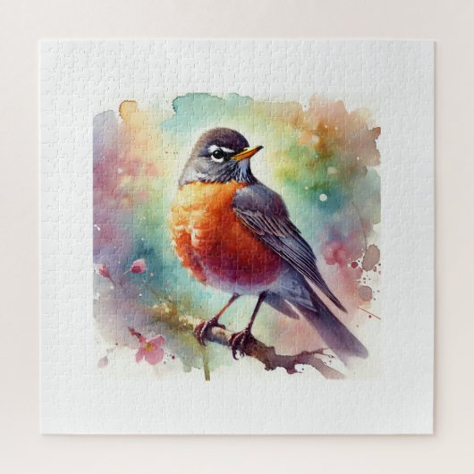 American Robin 010924AREF111 - Watercolor Legpuzzel (Verticaal)