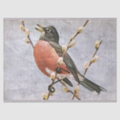 American Robin Bird Decoupage Tissue Paper Tissuepapier (Voorkant)