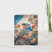 American Robin  Bird Independence Day Verenigde St Feestdagen Kaart (Voorkant)