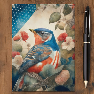 American Robin  Bird Independence Day Verenigde St Feestdagen Kaart