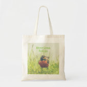 American Robin Bird Natuur Green Tote Bag (Voorkant)