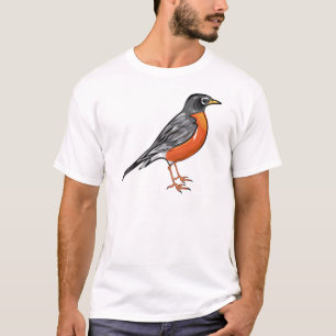 American Robin bird Vector illustratie T-shirt