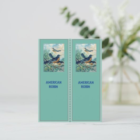 American Robin Bladwijzer Briefkaart (Staand voorkant)