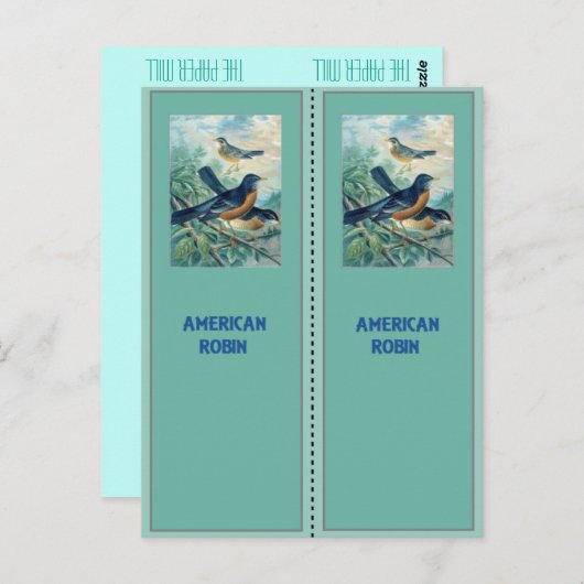 American Robin Bladwijzer Briefkaart (Voorkant / Achterkant)