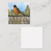 American Robin Blue Sky Blank Flat Note Card Notitiekaartje (Voorkant / Achterkant)