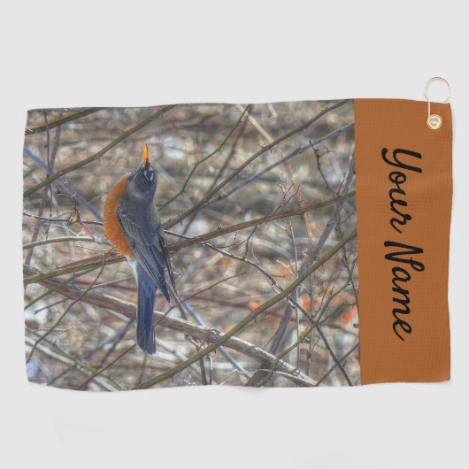 American Robin Golf Towel Golfhanddoek (Horizontaal)