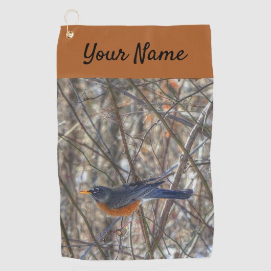 American Robin Golf Towel Golfhanddoek (Voorkant)