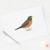 American Robin Illustration Ovale Sticker (Envelop)