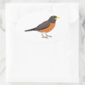 American Robin Illustration Ovale Sticker (Tas)