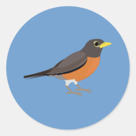 American Robin Illustration Ronde Sticker