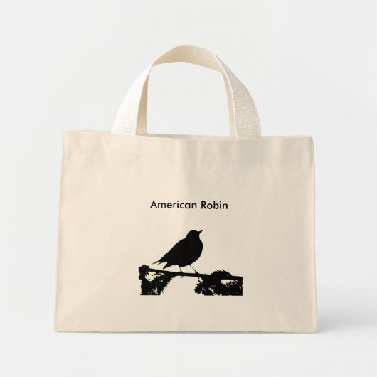 American Robin Silhouette Bag Mini Tote Bag (Voorkant)
