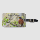 American Robin - Spring Blossom Bagagelabel (Voorkant (horizontaal))