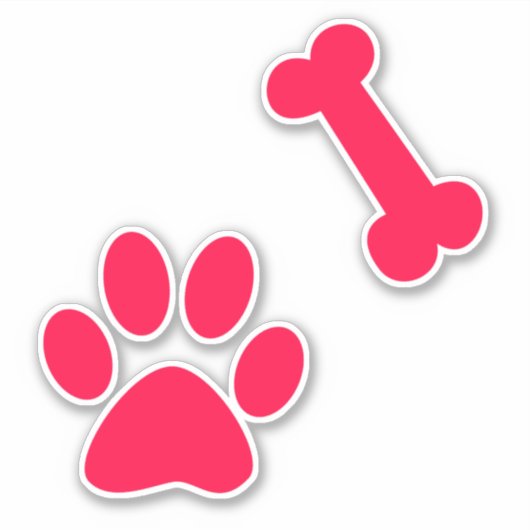 American Roos Paw Print and Bone Sticker (Voorkant)