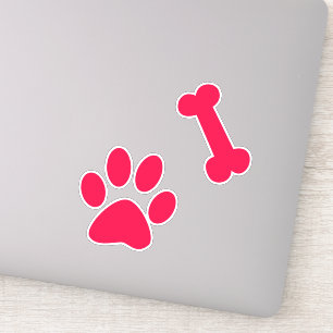 American Roos Paw Print and Bone Sticker