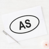 American Samoa "AS" Ovale Sticker (Envelop)