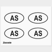 American Samoa "AS" Ovale Sticker (Vel)