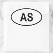 American Samoa "AS" Ovale Sticker (Tas)