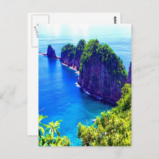 american samoa eiland schilderachtig zee oceaanwat briefkaart (Voorkant / Achterkant)
