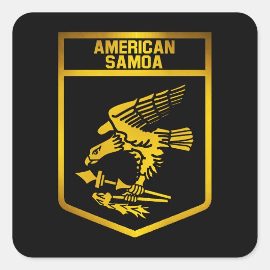 American Samoa Emblem Vierkante Sticker (Voorkant)