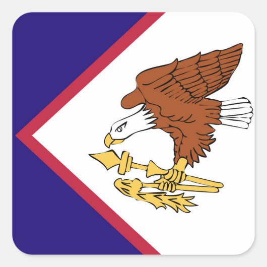 American Samoa Flag Emblem Vierkante Sticker (Voorkant)
