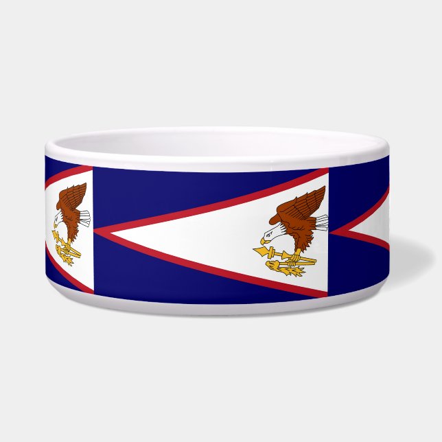 American Samoa Flag Pet Bowl Voerbakje (Voorkant)