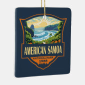 American Samoa National Park Illustratie Retro Keramisch Ornament (Rechts)