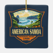 American Samoa National Park Illustratie Retro Keramisch Ornament (Achterkant)