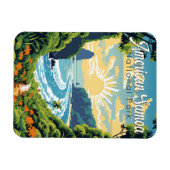 American Samoa National Park Illustratie Retro Magneet (Horizontaal)