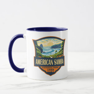 American Samoa National Park Illustratie Retro Mok