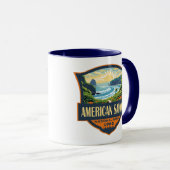 American Samoa National Park Illustratie Retro Mok (Voorkant rechts)
