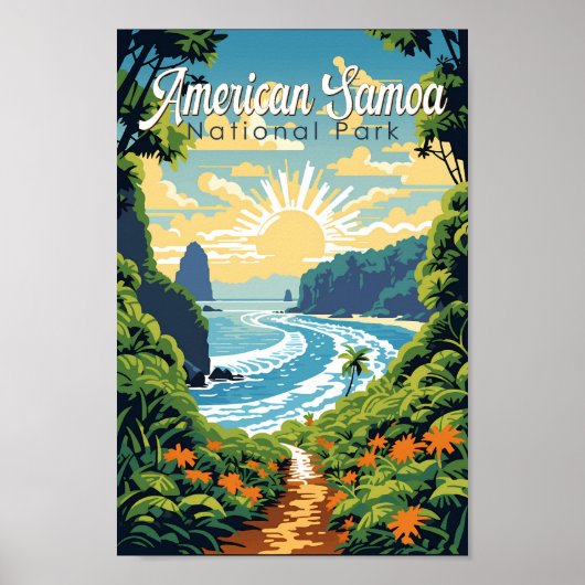 American Samoa National Park Illustratie Retro Poster (Voorkant)