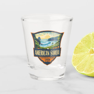 American Samoa National Park Illustratie Retro Shot Glas