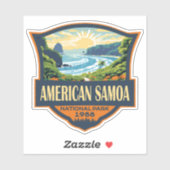 American Samoa National Park Illustratie Retro Sticker (Vel)