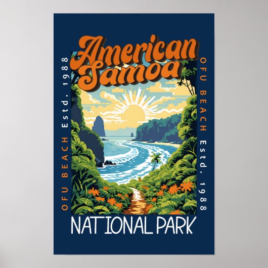 American Samoa National Park Retro Vervuild Poster (Voorkant)