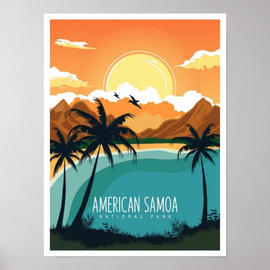 American Samoa National Park Travel Illustration Poster (Voorkant)