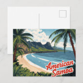 American Samoa Tropical Beach Art Briefkaart (Voorkant / Achterkant)