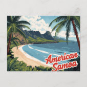 American Samoa Tropical Beach Art Briefkaart (Voorkant)