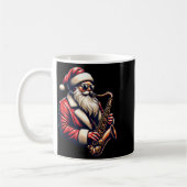 American Santa Playing Saxophone Xmas Jazz Christm Koffiemok (Links)