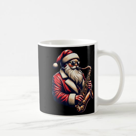 American Santa Playing Saxophone Xmas Jazz Christm Koffiemok (Rechts)
