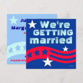 American Save the Date Wedding Announounding Kaart (Voorkant / Achterkant)