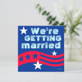 American Save the Date Wedding Announounding Kaart (Staand voorkant)