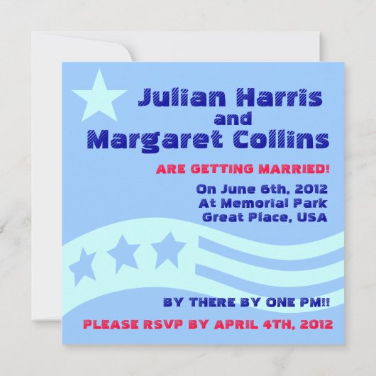 American Save the Date Wedding Announounding Kaart (Achterkant)