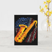 American Saxophone Player Saxophonist Jazz Band Me Kaart (Gele Bloem)