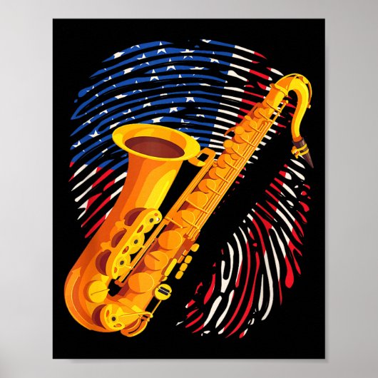 American Saxophone Player Saxophonist Jazz Band Me Poster (Voorkant)