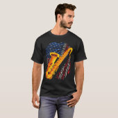 American Saxophone Player Saxophonist Jazz Band Me T-shirt (Voorkant volledig)