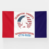 American Semiquincentennial Walking Figure Emblem  Spandoek (Horizontaal)