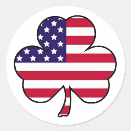American Shamrock Ronde Sticker (Voorkant)