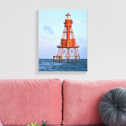 American Shoal Lighthouse, Florida Canvas Print (Insitu (Woonkamer))