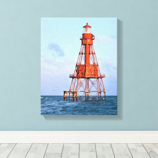 American Shoal Lighthouse, Florida Canvas Print (Insitu (Houten vloer))